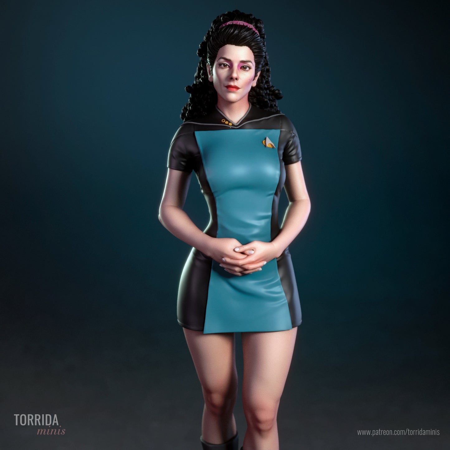 Deanna Troi Sculpture (75mm to 500mm) - Unassembled/Unpainted/3D Print