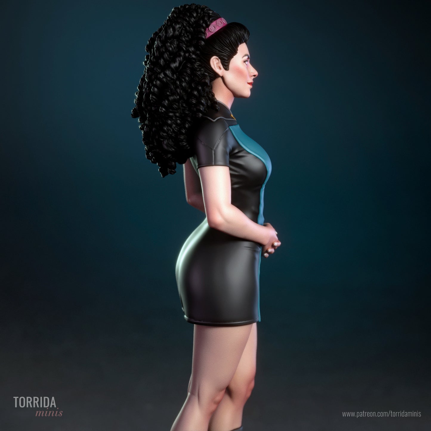 Deanna Troi Sculpture (75mm to 500mm) - Unassembled/Unpainted/3D Print