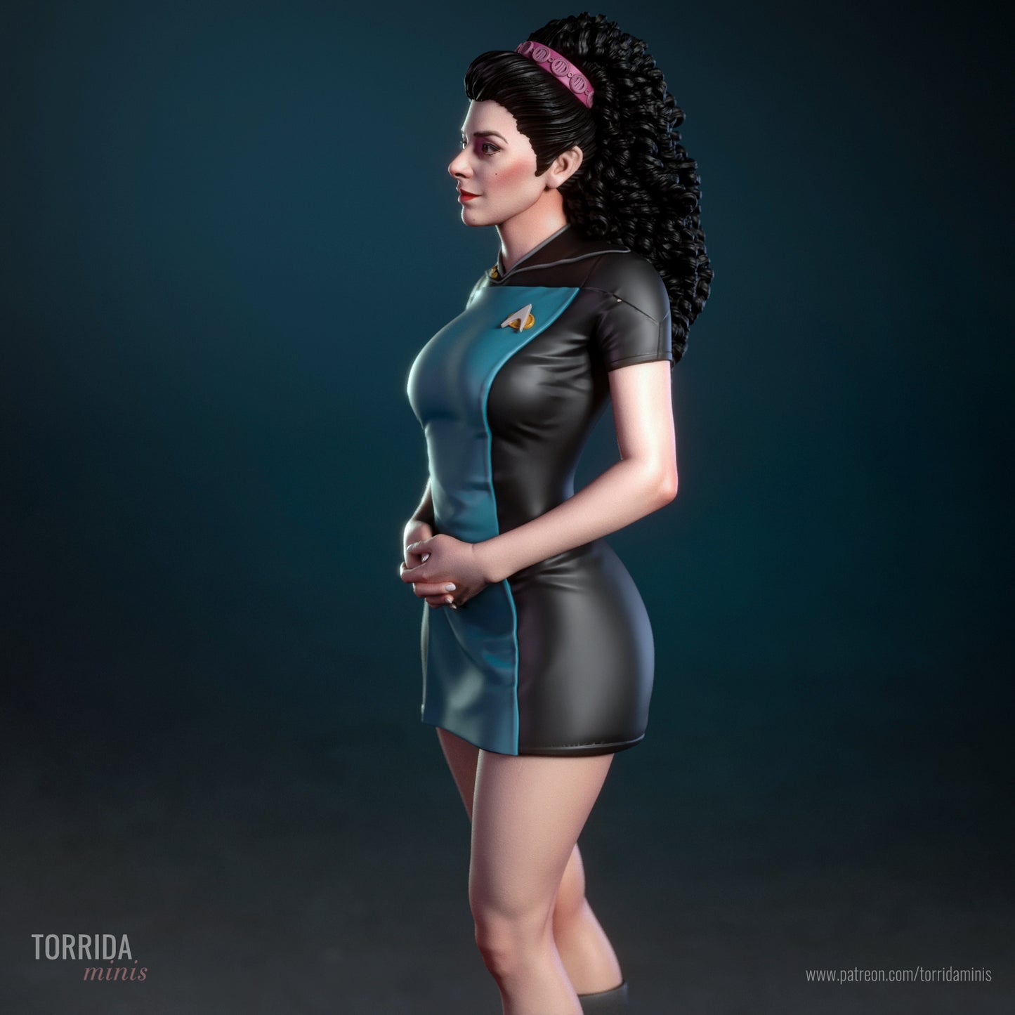 Deanna Troi Sculpture (75mm to 500mm) - Unassembled/Unpainted/3D Print
