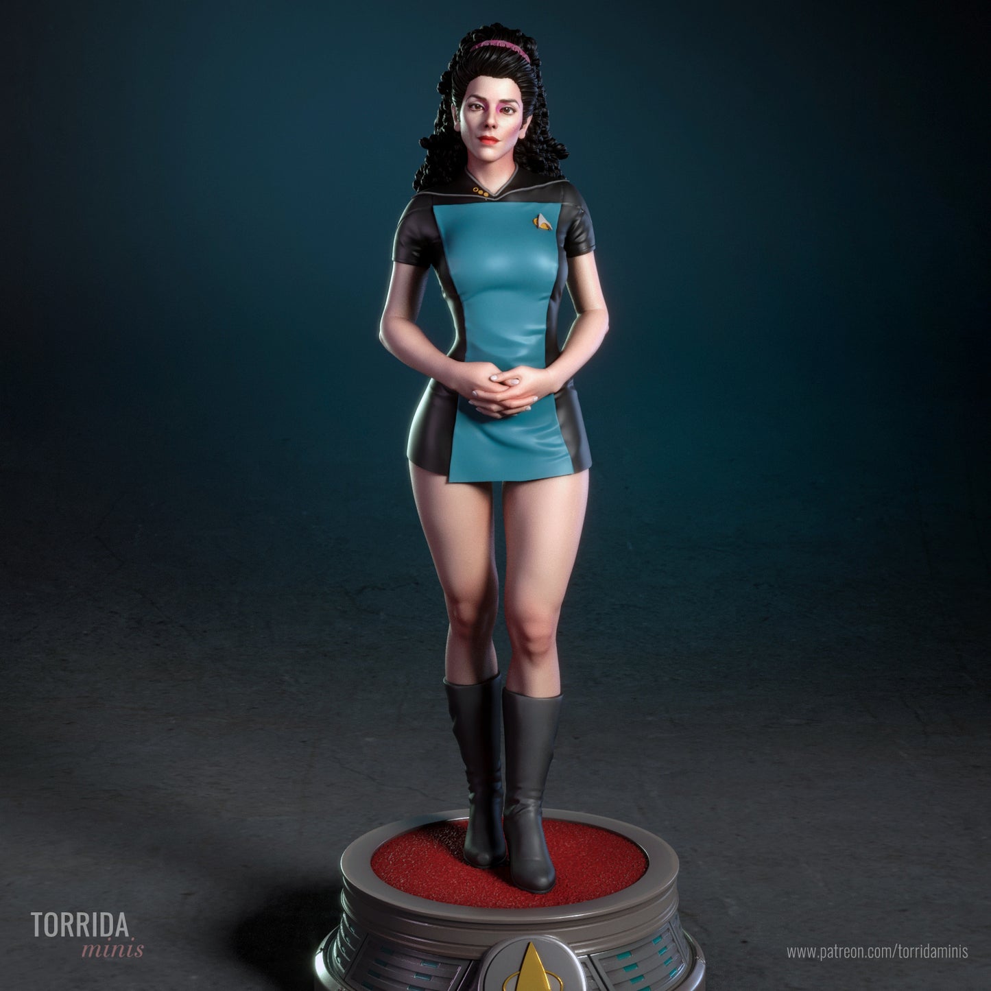 Deanna Troi Sculpture (75mm to 500mm) - Unassembled/Unpainted/3D Print