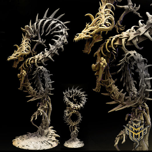 Death Coil Dragon - Undead Dragon - Nightmares - by Mini Monster Mayhem- Tabletop RPG Miniature - Roleplaying 3D Printed Fantasy Mini