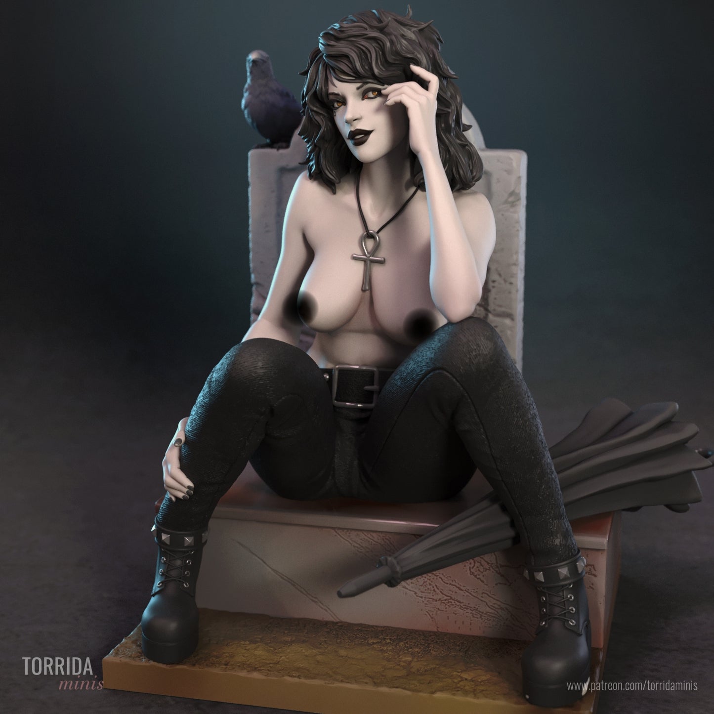 Death Sandman NSFW Sculpture (75mm to 500mm) - Unassembled/Unpainted/3D Print