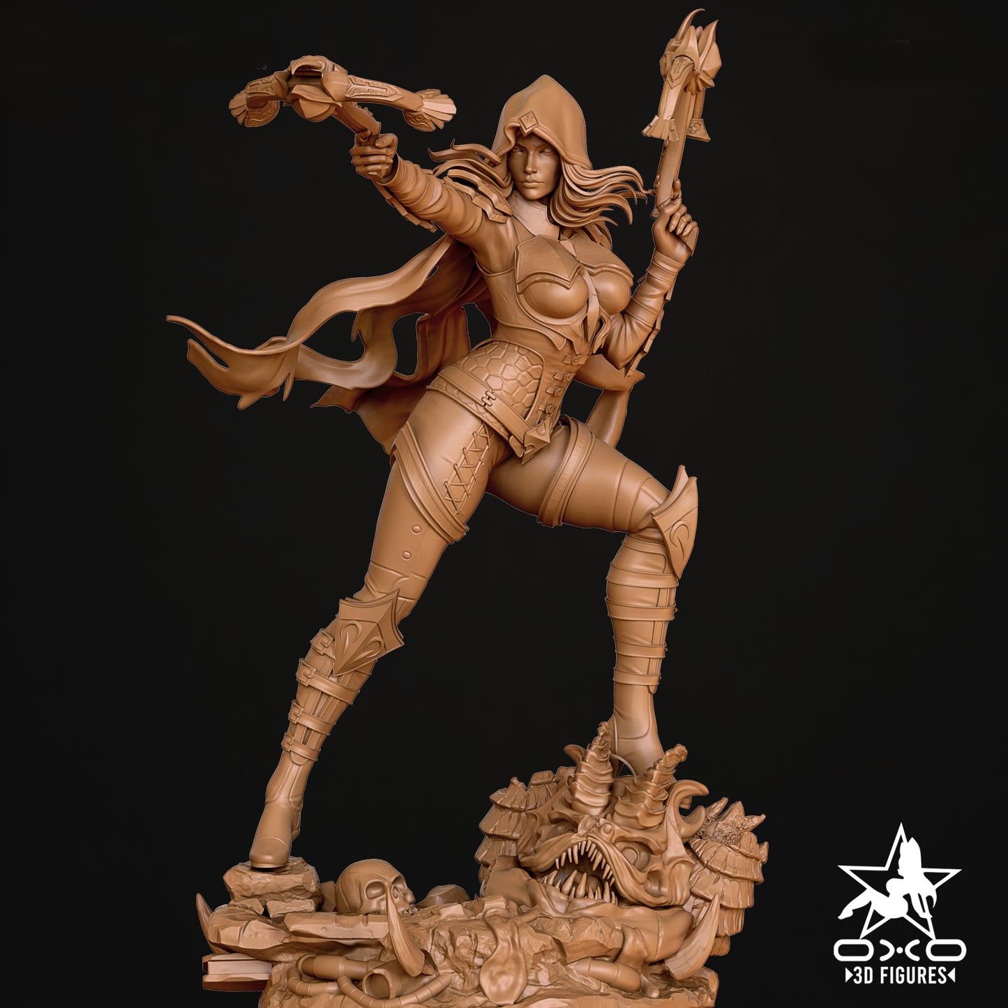 Demon Hunter Sculpture (75mm to 500mm) - Unassembled/Unpainted/3D Print