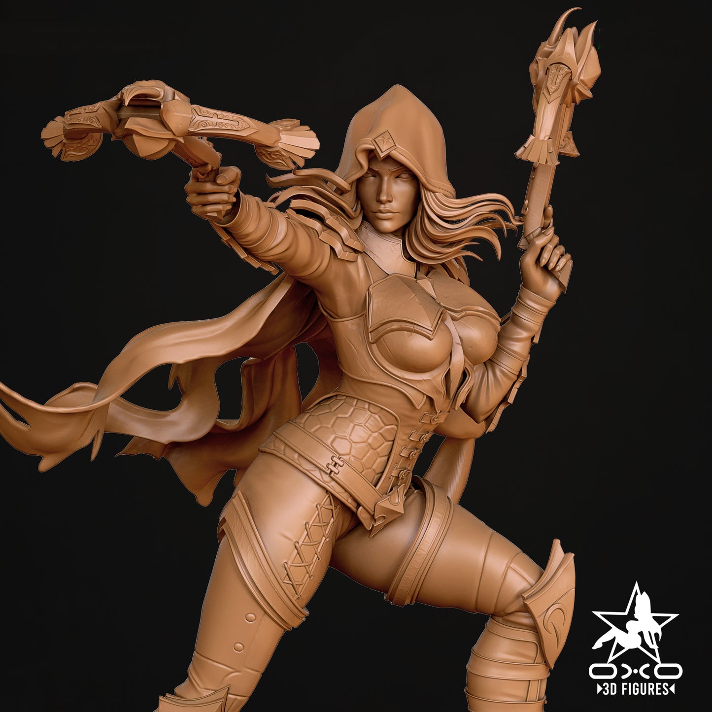 Demon Hunter Sculpture (75mm to 500mm) - Unassembled/Unpainted/3D Print