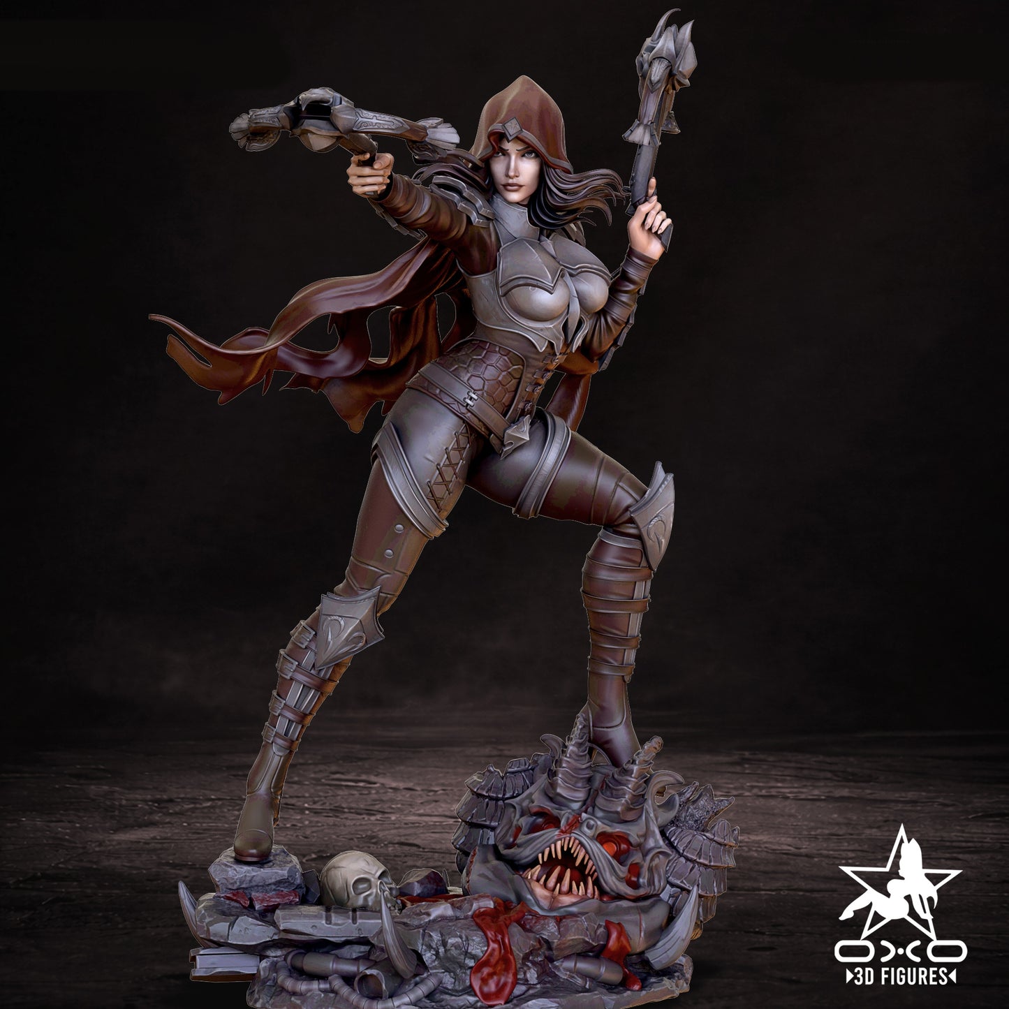 Demon Hunter Sculpture (75mm to 500mm) - Unassembled/Unpainted/3D Print