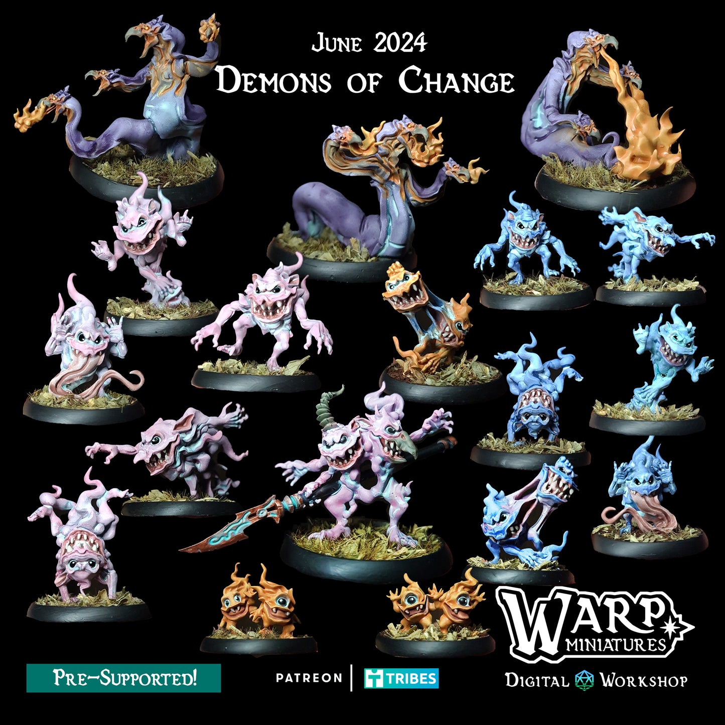 Demons of Change - Dungeons and Dragons - by Warp Minis- Tabletop RPG Miniature - Roleplaying 3D Printed Fantasy Mini