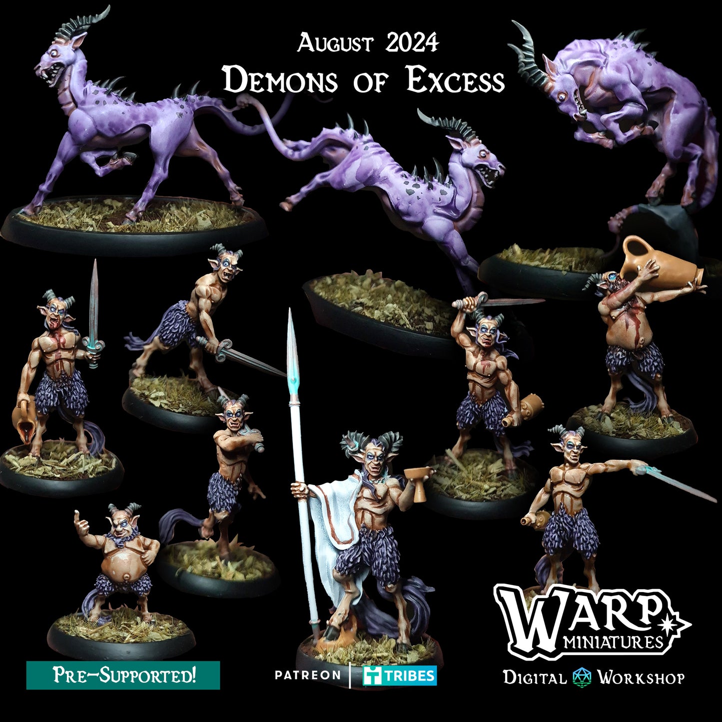 Demons of Excess - Chaos Dwarves - Dungeons and Dragons - by Warp Minis- Tabletop RPG Miniature - Roleplaying 3D Printed Fantasy Mini