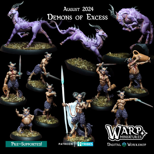 Demons of Excess - Chaos Dwarves - Dungeons and Dragons - by Warp Minis- Tabletop RPG Miniature - Roleplaying 3D Printed Fantasy Mini