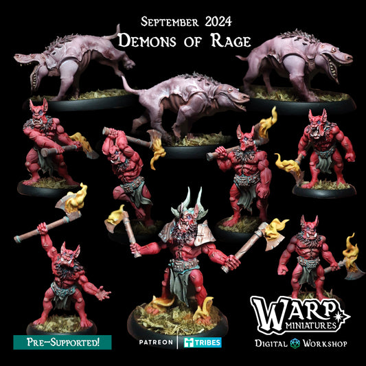 Demons of Rage - Monopose Gnome Army - Dungeons and Dragons - by Warp Minis- Tabletop RPG Miniature - Roleplaying 3D Printed Fantasy Mini