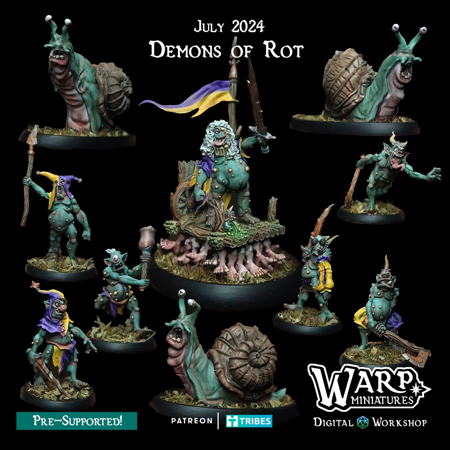 Demons of Rot - Dungeons and Dragons - by Warp Minis- Tabletop RPG Miniature - Roleplaying 3D Printed Fantasy Mini