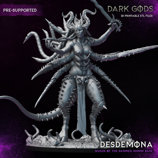 Queen of the Damned - Demon - by Dark Gods- Tabletop RPG Miniature - Roleplaying 3D Printed Fantasy Mini