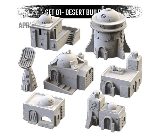 Desert Buildings Set 1 - by Txarli Factory- Tabletop RPG Miniature - Roleplaying 3D Printed Fantasy Mini