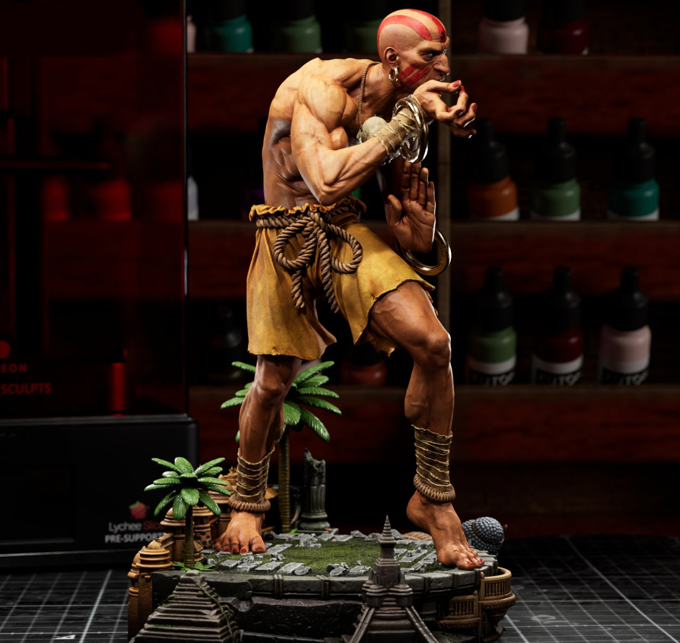 Dhalsim Sculpture (75mm to 500mm) - Unassembled/Unpainted/3D Print