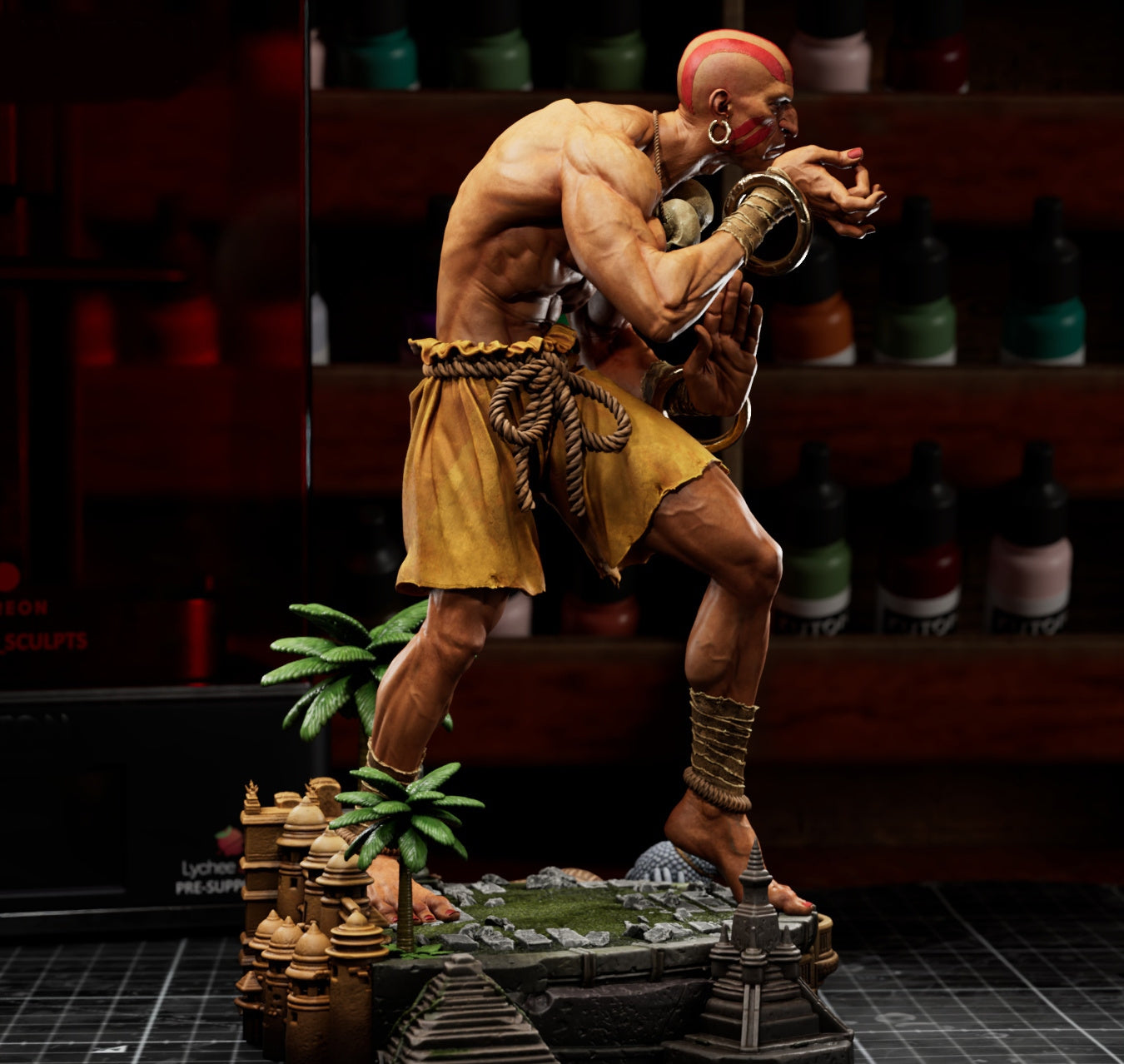 Dhalsim Sculpture (75mm to 500mm) - Unassembled/Unpainted/3D Print