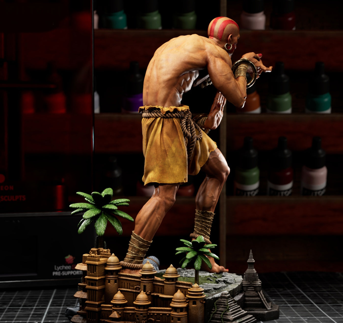 Dhalsim Sculpture (75mm to 500mm) - Unassembled/Unpainted/3D Print