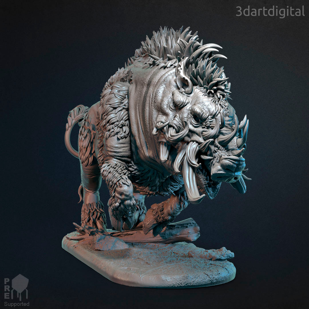 Dire Boar - Legendary Monsters - by 3dartDigital - Tabletop RPG Miniature - Roleplaying 3D Printed Fantasy Mini