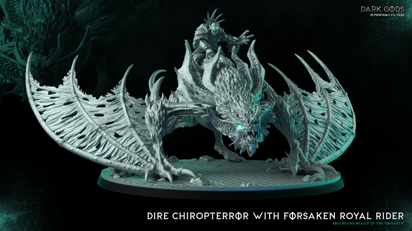 Dire Chiropterror - Demon - by Dark Gods- Tabletop RPG Miniature - Roleplaying 3D Printed Fantasy Mini