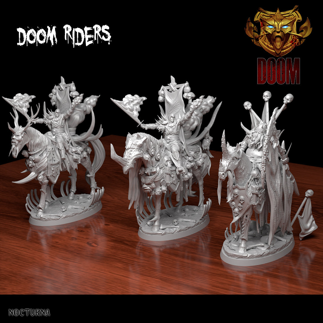 Doom Riders - Soldiers of the Doom Armies - by Noctuma Miniatures - Tabletop RPG Miniature - Roleplaying 3D Printed Fantasy Mini