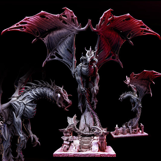 Dracolich - Undead Dragon - by Mini Monster Mayhem- Tabletop RPG Miniature - Roleplaying 3D Printed Fantasy Mini