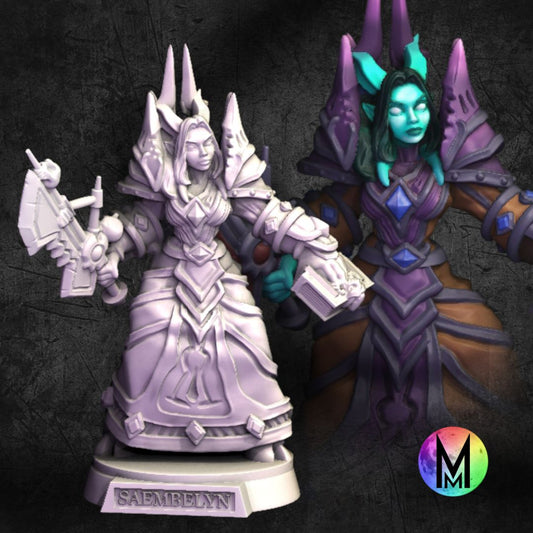 Draenei Mage - Dungeons and Dragons - by Moonlight Miniatures - Tabletop RPG Miniature - Roleplaying 3D Printed Fantasy Mini