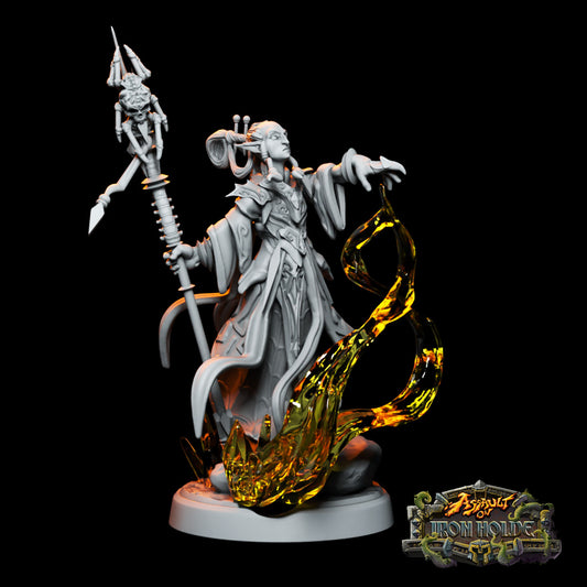 Drow Arachnomancer - Kalanaar Dryaalein - by Hack & Slash - Tabletop RPG Miniature - Roleplaying 3D Printed Fantasy Mini