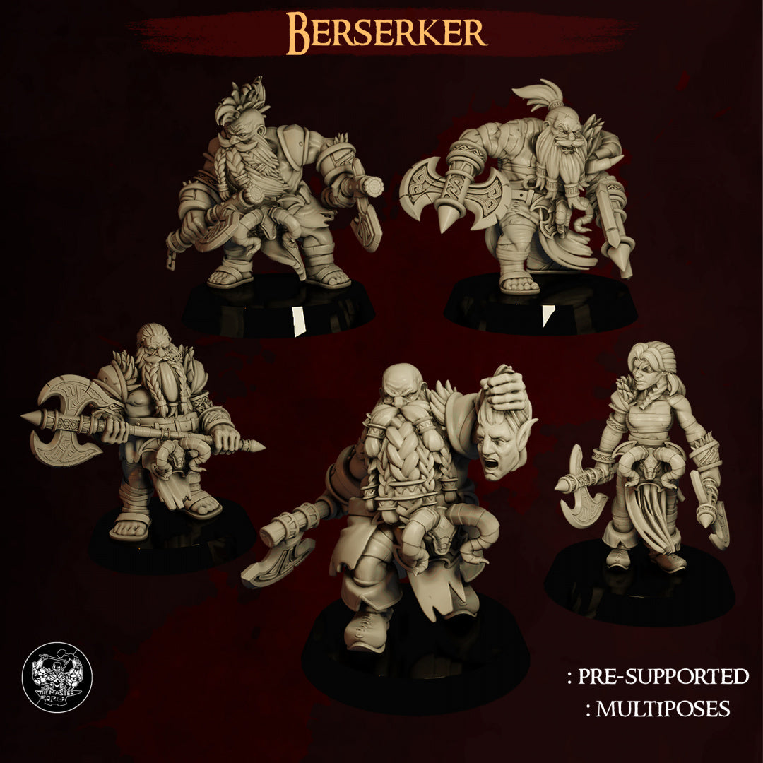 Dwarf Berserker - Dungeons and Dragons/The Lord of the Rings - by Master Forge - Tabletop RPG Miniature - Roleplaying 3D Printed Fantasy Mini