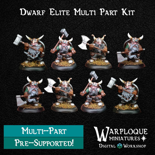 Dwarf Elite Warriors - Dungeons and Dragons - by Warp Minis- Tabletop RPG Miniature - Roleplaying 3D Printed Fantasy Mini