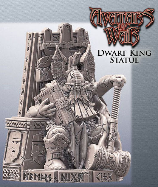 Dwarf King Statue - Lord of the Rings/ The Hobbit - by Avatars of War - Tabletop RPG Miniature - Roleplaying 3D Printed Fantasy Mini