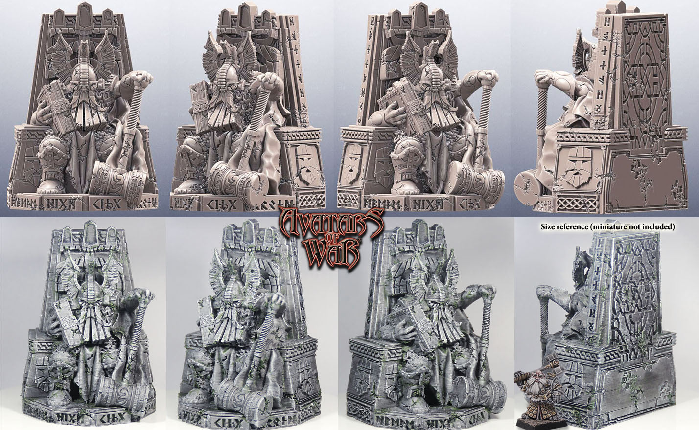 Dwarf King Statue - Lord of the Rings/ The Hobbit - by Avatars of War - Tabletop RPG Miniature - Roleplaying 3D Printed Fantasy Mini