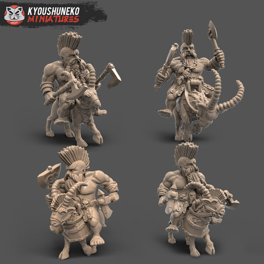 Dwarf Double Axe units - Lord of the Rings/The Hobbit - by Knucklebones Miniatures - Tabletop RPG Miniature - Roleplaying 3D Printed Fantasy Mini