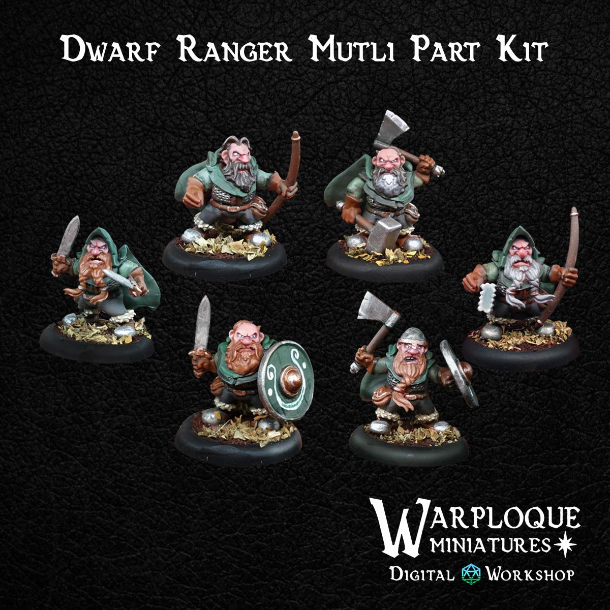 Dwarf Rangers - Dungeons and Dragons - by Warp Minis- Tabletop RPG Miniature - Roleplaying 3D Printed Fantasy Mini