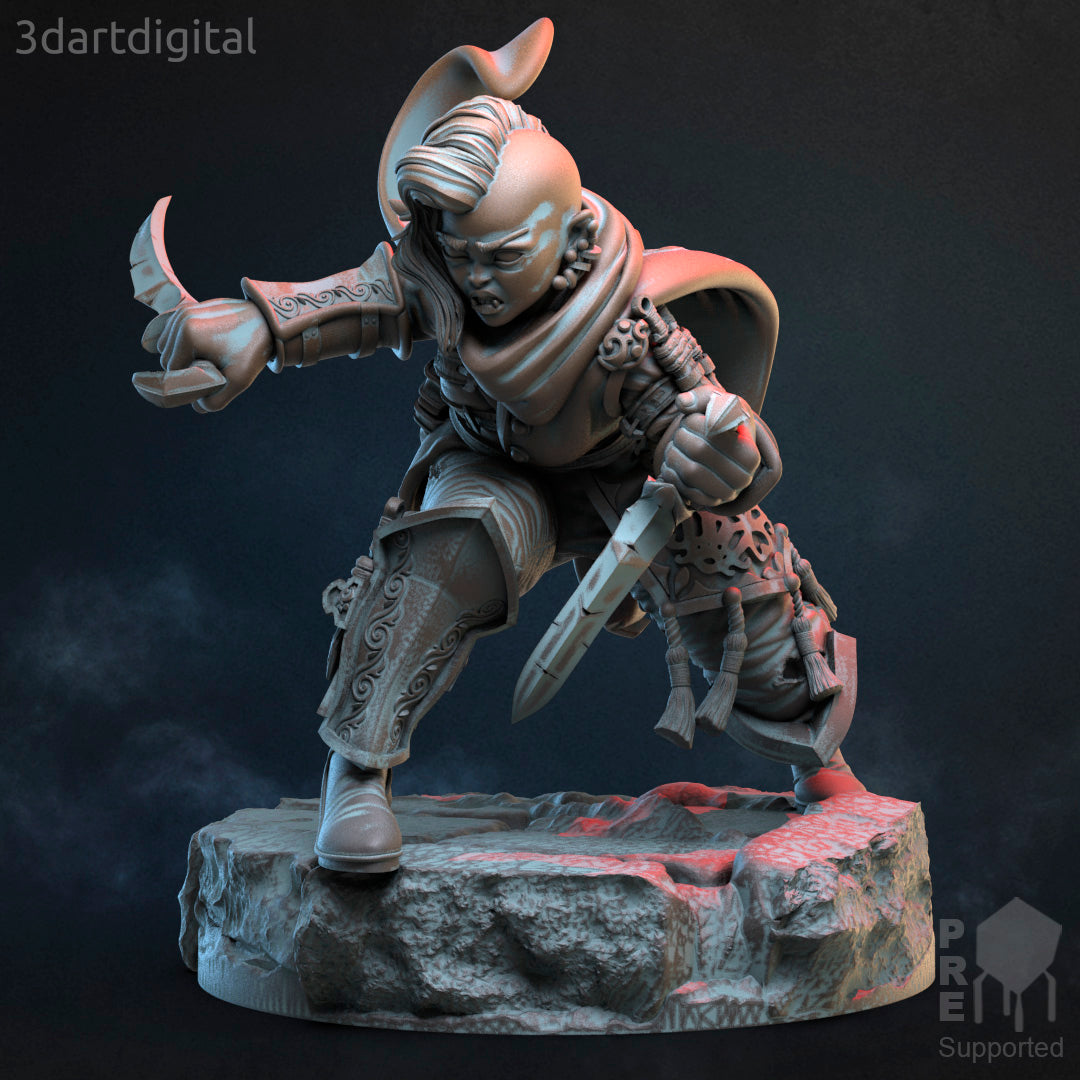 Assassin - Ebonarie - by 3DartDigital- Tabletop RPG Miniature - Roleplaying 3D Printed Fantasy Mini