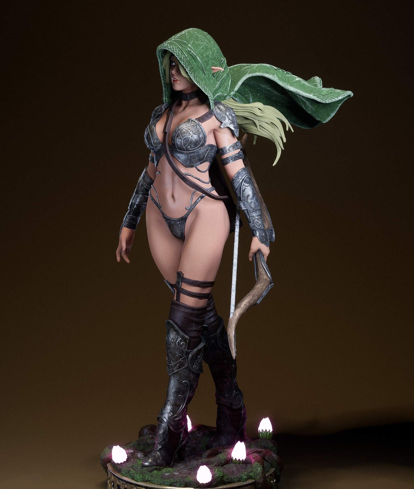Elaria Shadownleaf: Elf Archer Sculpture (75mm to 500mm) - Unassembled/Unpainted/3D Print