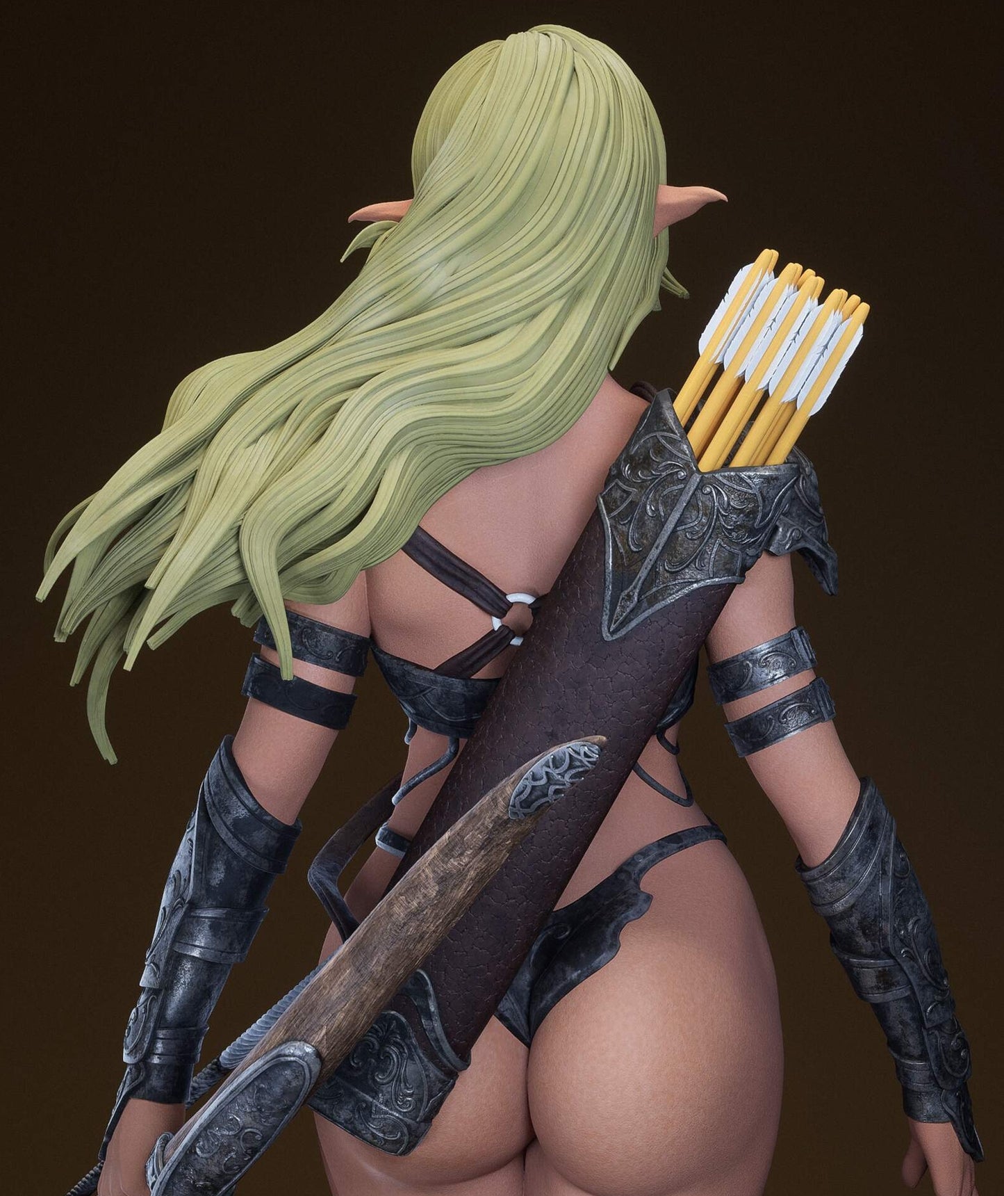 Elaria Shadownleaf: Elf Archer Sculpture (75mm to 500mm) - Unassembled/Unpainted/3D Print