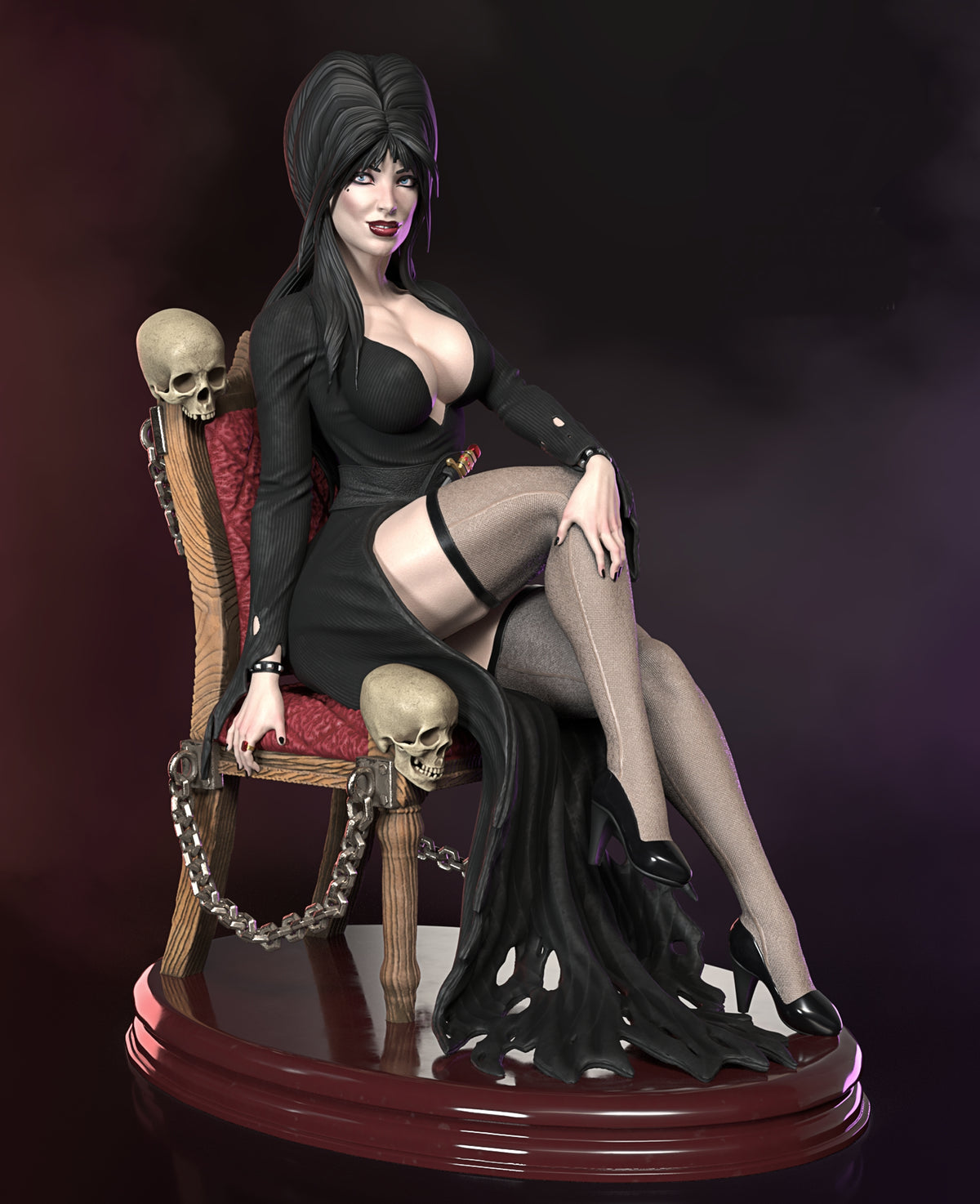 Elvira - Mistress of the Dark Sculpture (75mm to 500mm) - Unassembled/Unpainted/3D Print