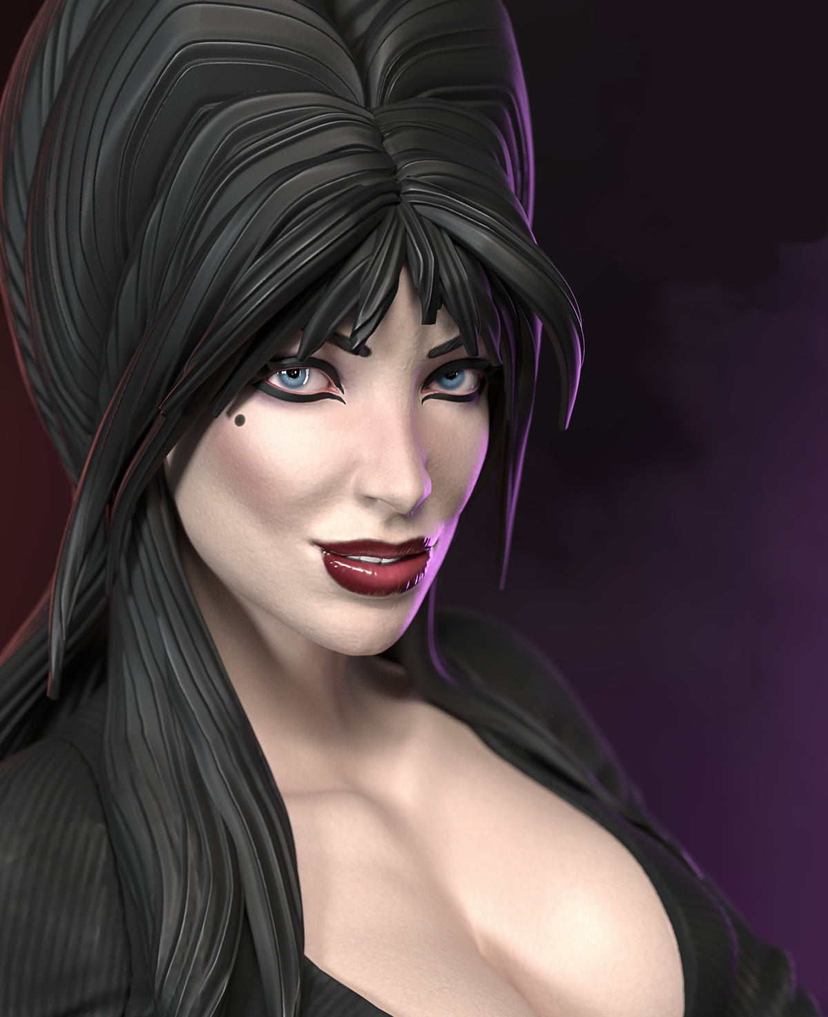 Elvira - Mistress of the Dark Sculpture (75mm to 500mm) - Unassembled/Unpainted/3D Print