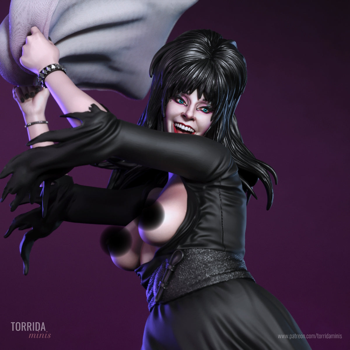 Elvira the Pillow Fighter NSFW Sculpture(75mm to 500mm) - Unassembled/Unpainted/3D Print