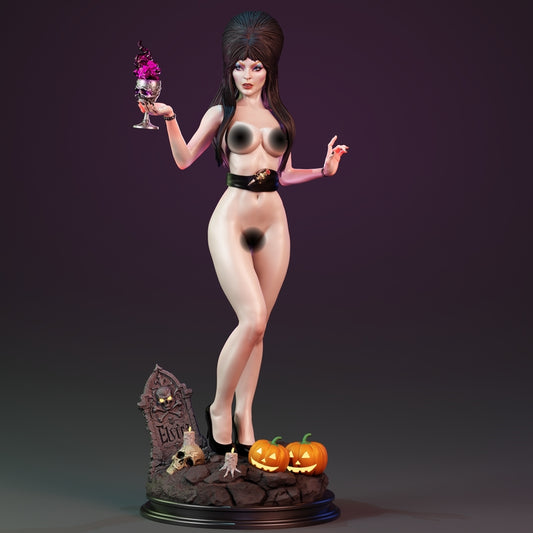 Elvira Mistress of the Dark NSFW Sculpture (75mm to 500mm) - Unassembled/Unpainted/3D Print