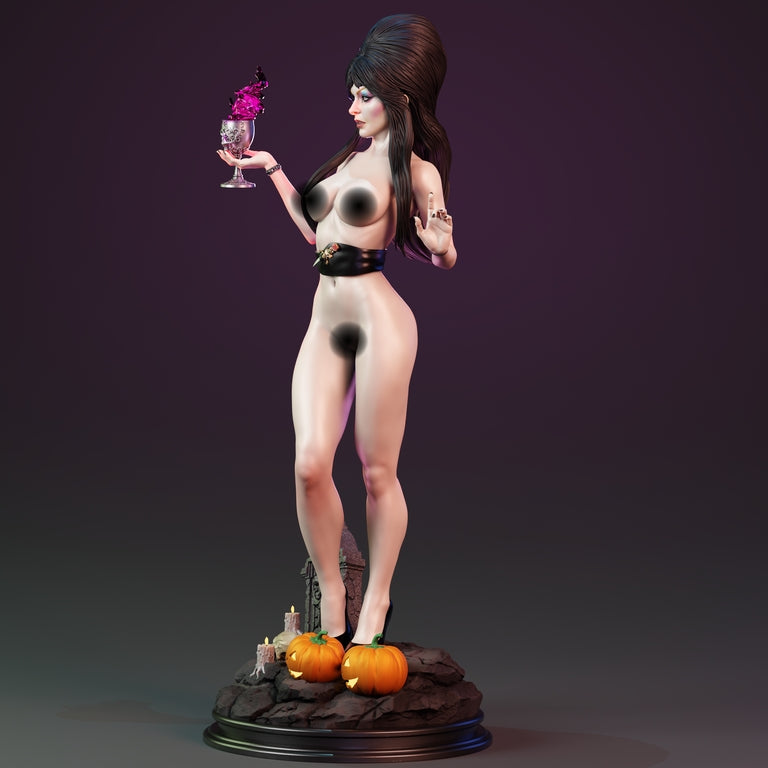 Elvira Mistress of the Dark NSFW Sculpture (75mm to 500mm) - Unassembled/Unpainted/3D Print