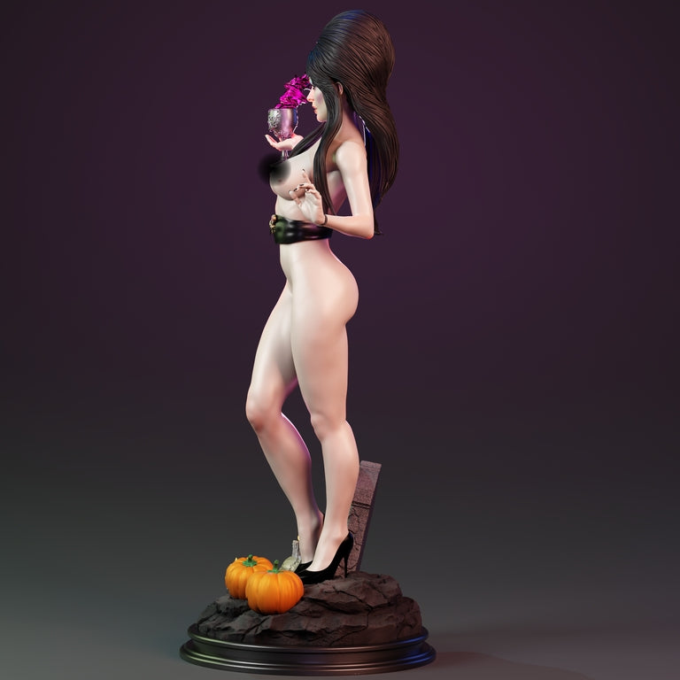 Elvira Mistress of the Dark NSFW Sculpture (75mm to 500mm) - Unassembled/Unpainted/3D Print