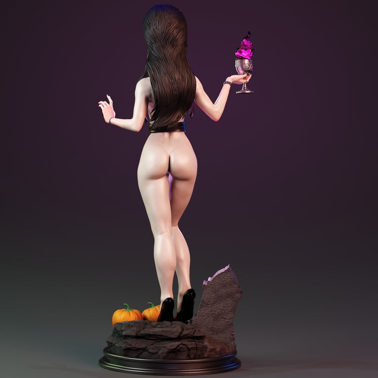 Elvira Mistress of the Dark NSFW Sculpture (75mm to 500mm) - Unassembled/Unpainted/3D Print