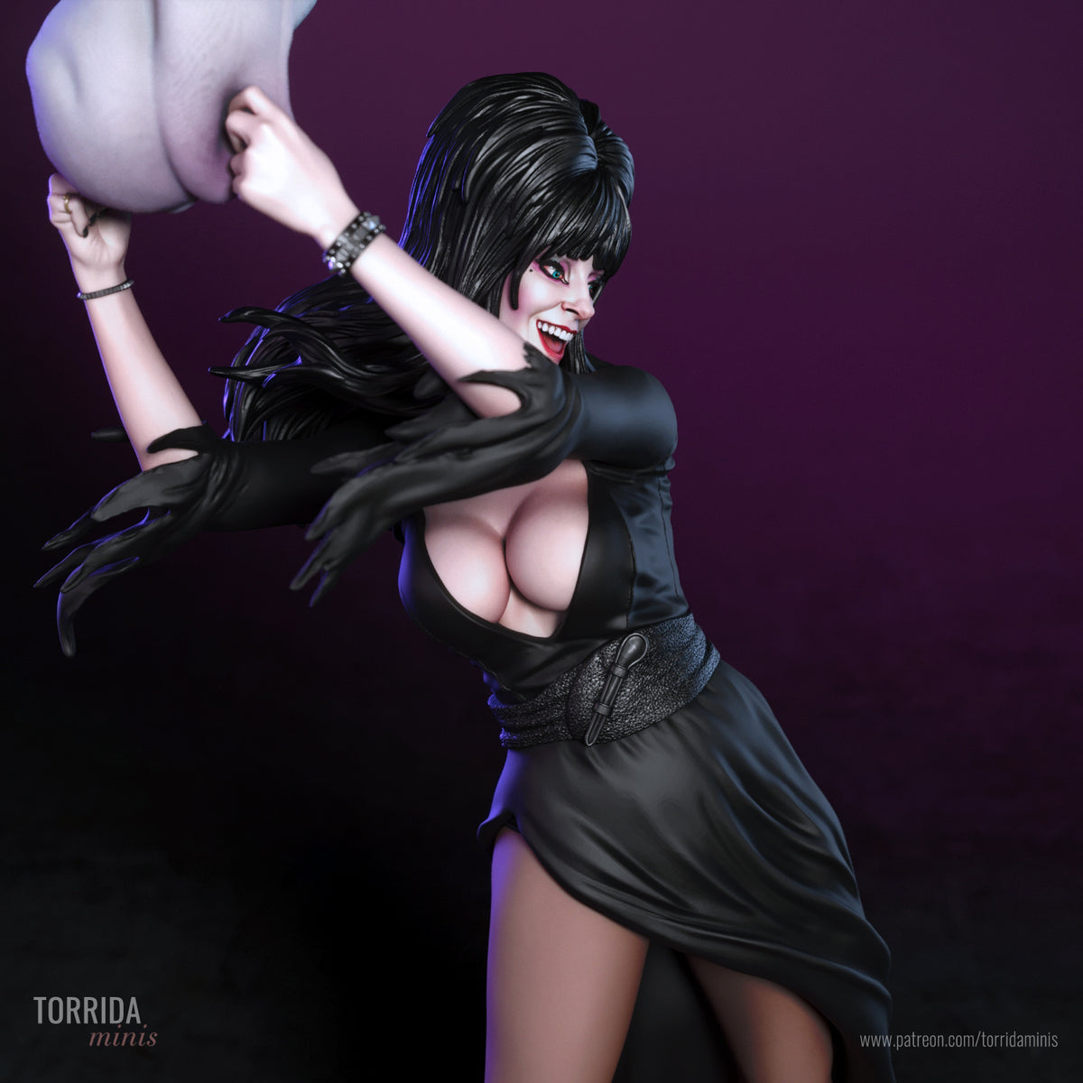 Elvira the Pillow Fighter Sculpture(75mm to 500mm) - Unassembled/Unpainted/3D Print