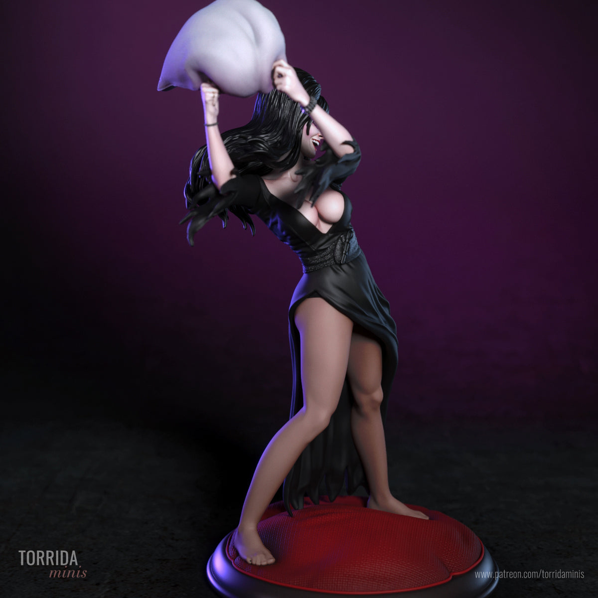 Elvira the Pillow Fighter Sculpture(75mm to 500mm) - Unassembled/Unpainted/3D Print