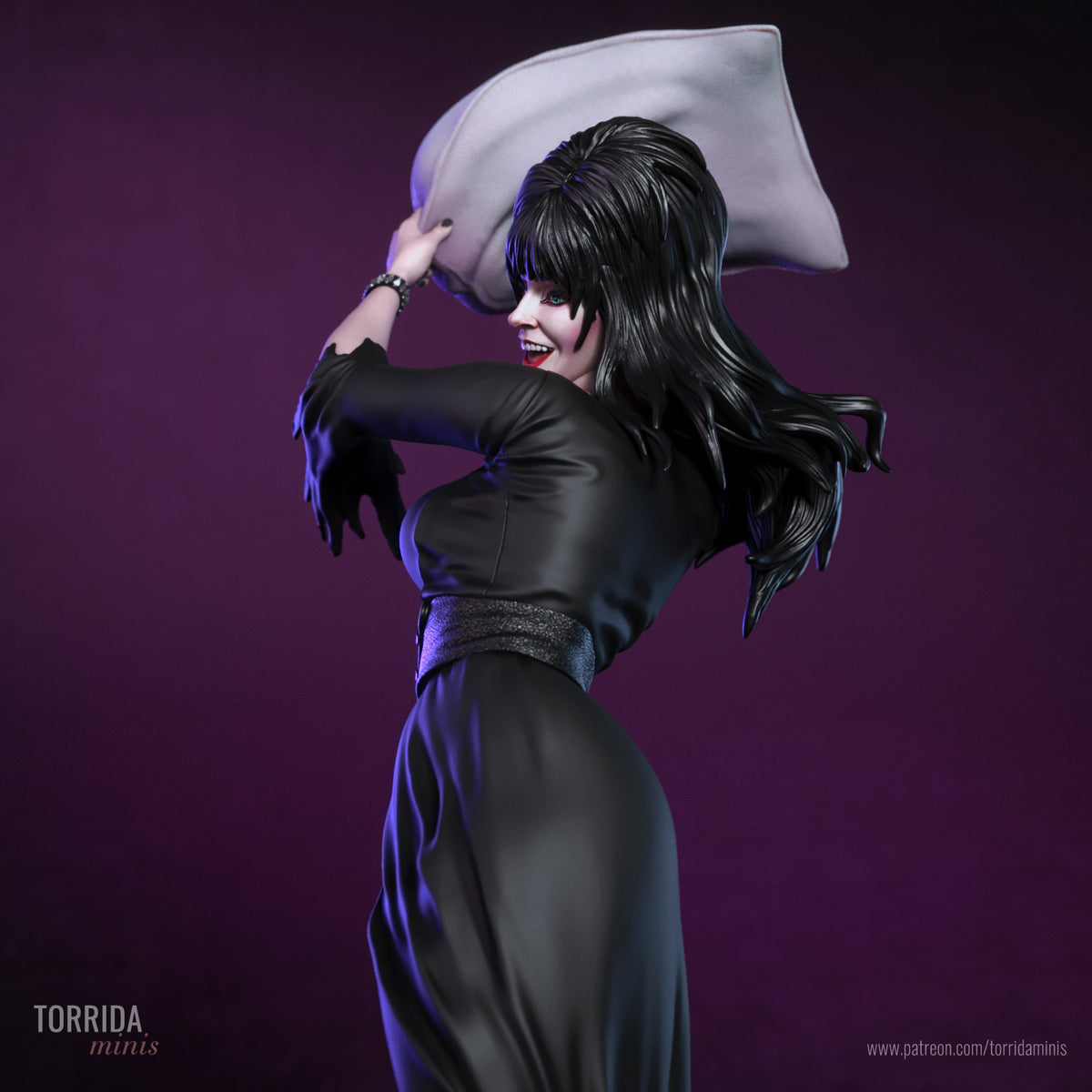 Elvira the Pillow Fighter Sculpture(75mm to 500mm) - Unassembled/Unpainted/3D Print