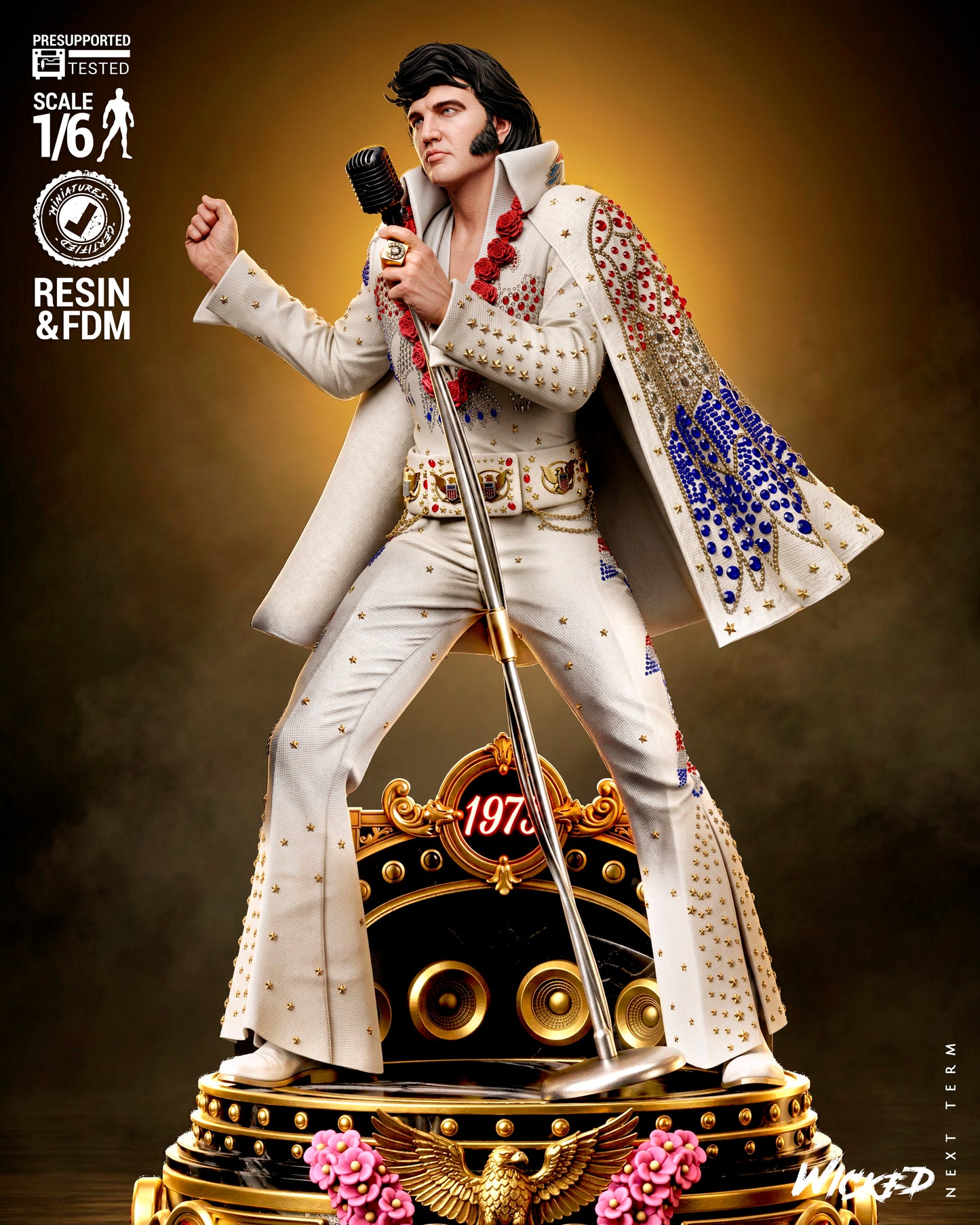 Elvis Presley Aloha from Hawaii Sculpture (75mm to 500mm) - Unassembled/Unpainted/3D Print