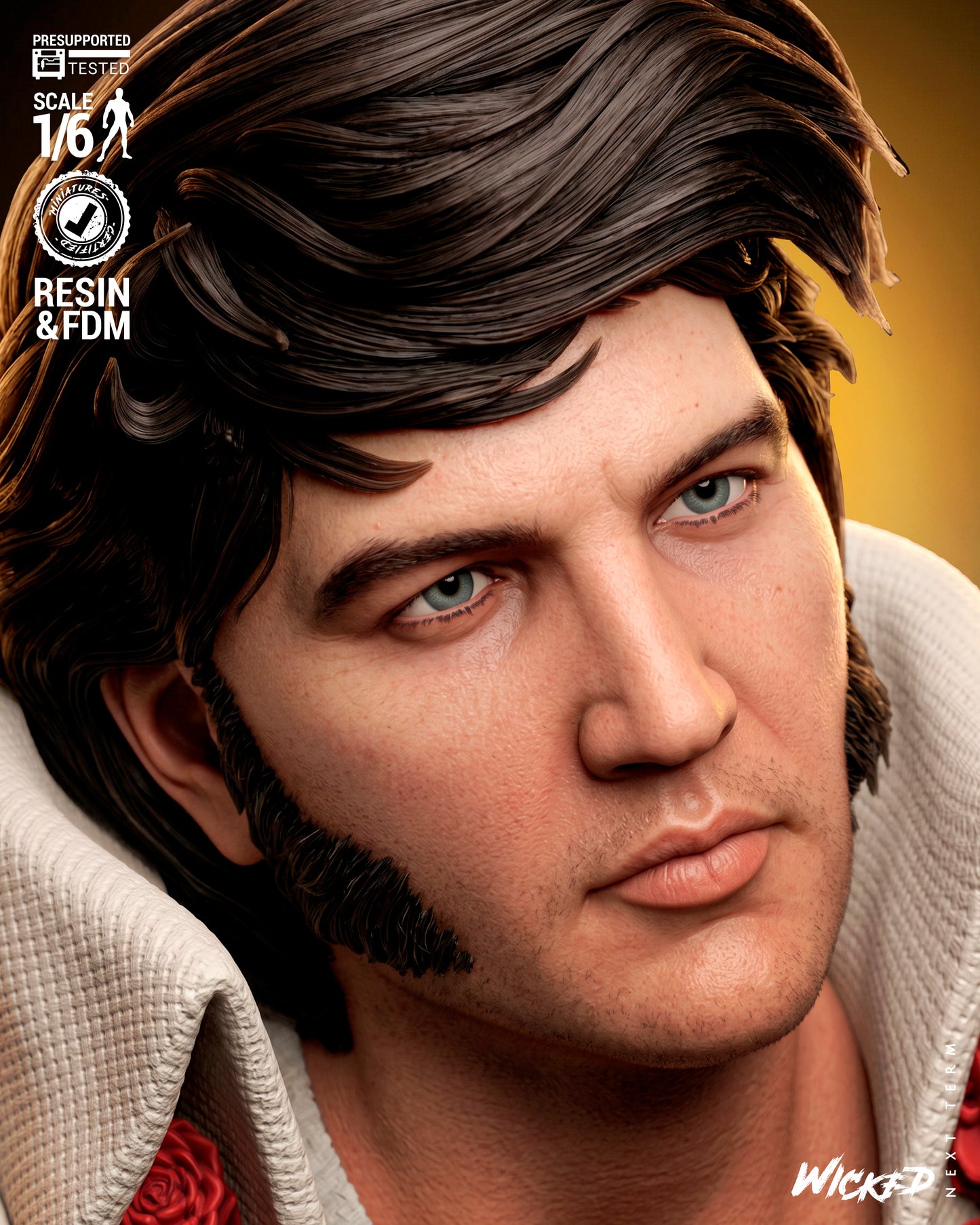 Elvis Presley Aloha from Hawaii Sculpture (75mm to 500mm) - Unassembled/Unpainted/3D Print