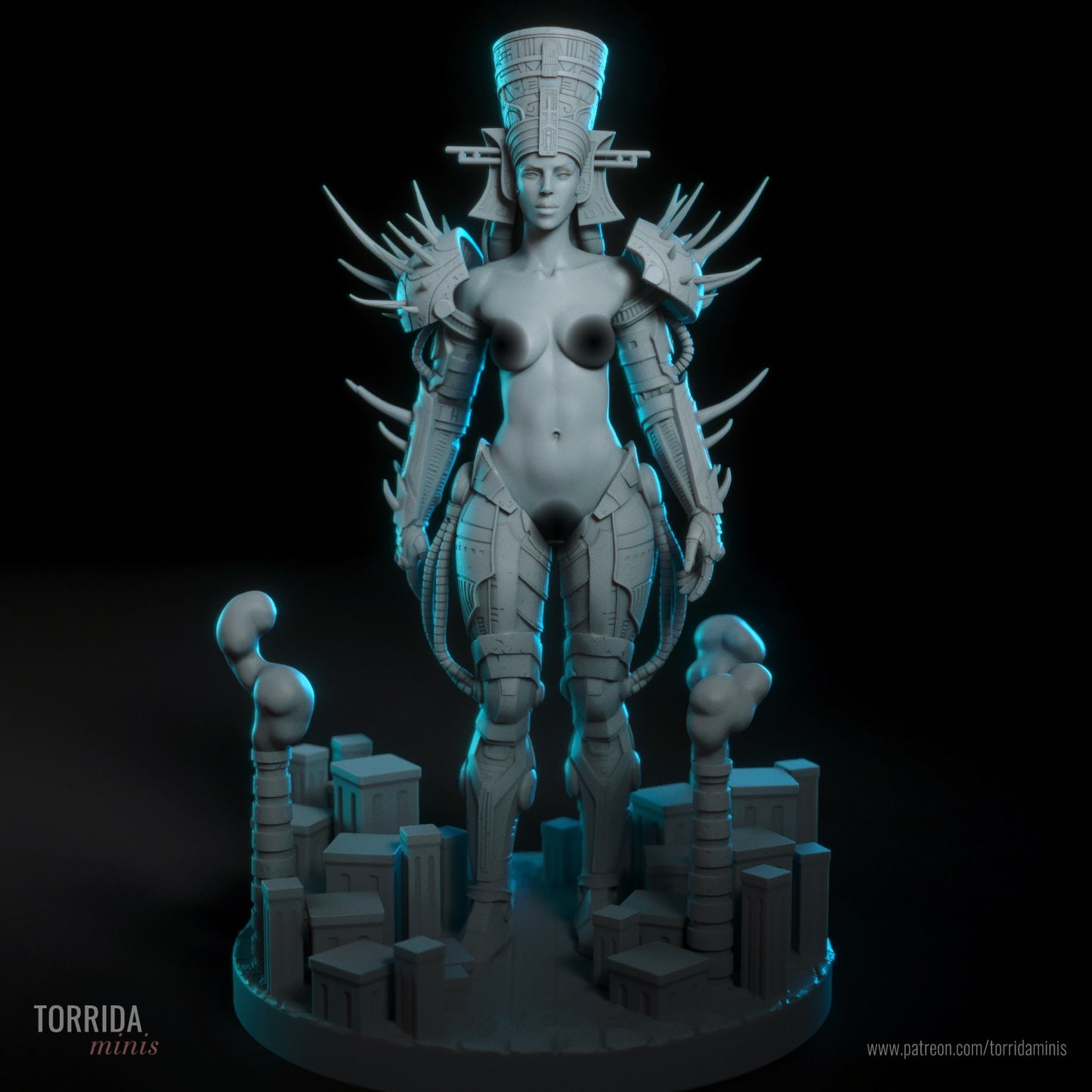 Empress Ishtar NSFW Sculpture (75mm to 500mm) - Unassembled/Unpainted/3D Print