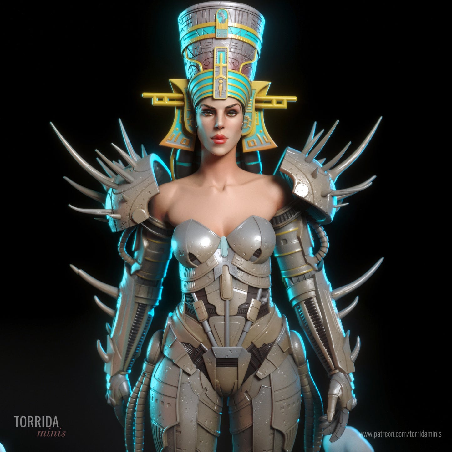 Empress Ishtar Sculpture (75mm to 500mm) - Unassembled/Unpainted/3D Print