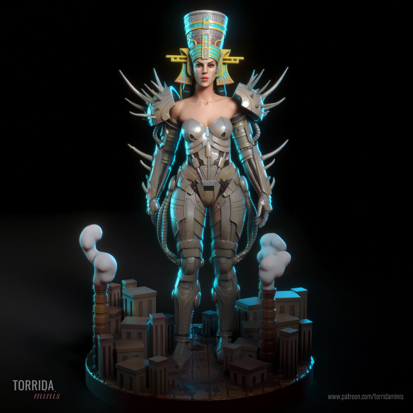 Empress Ishtar Sculpture (75mm to 500mm) - Unassembled/Unpainted/3D Print