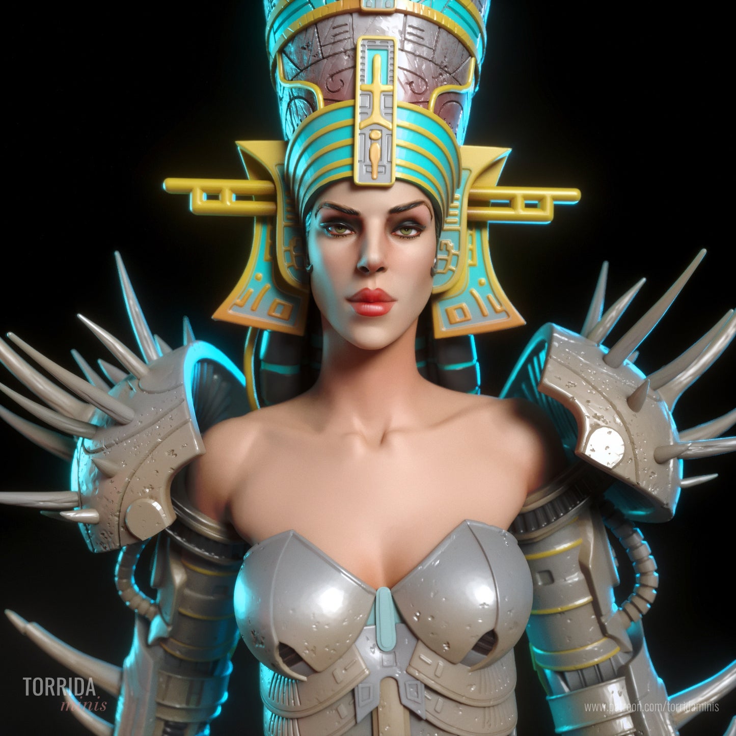 Empress Ishtar Sculpture (75mm to 500mm) - Unassembled/Unpainted/3D Print